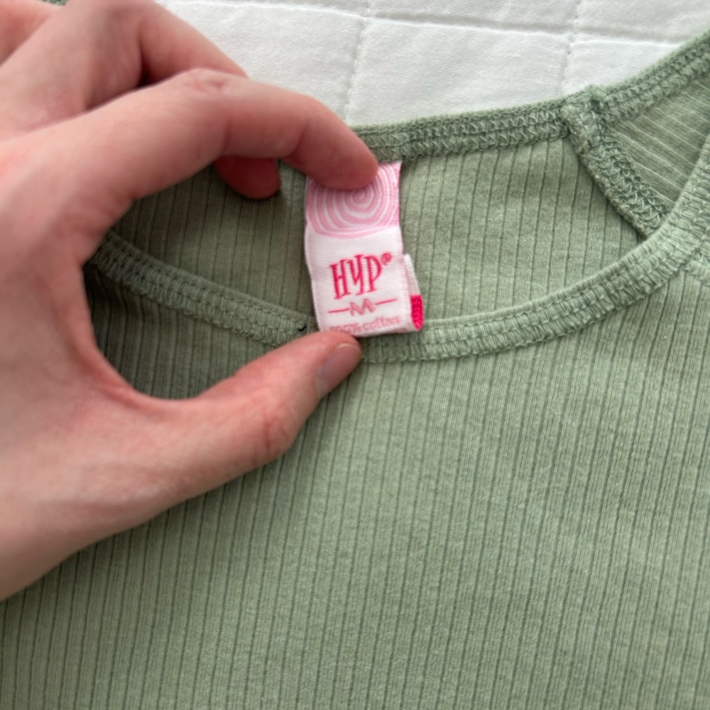 Sage Green Ribbed Baby Tee - Picture 3 of 3